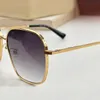 Armação quadrada de metal com óculos de sol impressos com letras, gradiente feminino elegante Lunettes de soleil protetor de nariz com armação dourada e logotipo de letra gravado SMU50YS viagem