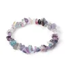 Bracelet en pierre précieuse naturelle perlée Irregar Fluorite cristal extensible puce perles filets bracelets bracelets bracelet à quartz pour les femmes goutte DH09H