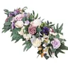 Dekorativa blommor kransar konstgjorda bröllop blomster rad rosvägg arrangemang falska blommor båge bakgrunds hängande girland fönster 231205