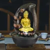 Statua di Buddha Fontane decorative Fontane d'acqua per interni Artigianato in resina Regali Feng Shui Desktop Fontana domestica 110 V 220 V E271U
