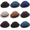Mistdawn Men's Women's Classic Felt Pork Pie Cap Upturn Short Brim Porkpie Hat Black Ribbon Band Size 7 1 4 Wide Hats247r