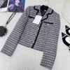 Women's Jackets Designer Brand 2023 Winter New Chan Contrast Color Bonded Edge Double Pocket Single Breasted Woolen Coat For Women IOJR