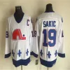 Top Stitchquebec Nordiques CCM Maillot vintage 19 SAKIC 10 LAFLEUR 13 SUNDIN 26 STASTNY 22 MAROIS 21 FORSBERG Maillots de hockey S s