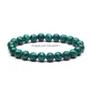 Beaded Colorf Charm Men Armband 8mm Natural Stone Malachite Bangles For Women Yoga Jewelry Drop Delivery DHRV3