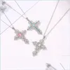 Pendentif Colliers Croix Collier pour Femmes Hommes Imitation Diamant Gros Bijoux Longue Chaîne Drop Livraison Pendentifs Dhkxt