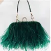 Bolsos de noche Bolso de mano de fiesta con plumas de avestruz de lujo para mujer, bolsos y bolsos de boda, bolso de diseñador con cadena de hombro pequeñoEvening305Q