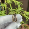 Luxury Fashion Designer Jewelry Party Three Ring Three Color K Rose Gold Trend rostfritt stål Titan Classic New