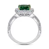 Bague de créateur européenne et américaine transfrontalière nouveau S925 pur argent en forme de fleur en forme de diamant à haute teneur en carbone bague émeraude trésor de couleur ovale pour femmes