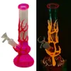 Cachimbo de água de 10,5 polegadas que brilha no escuro rosa veia vidro cachimbo de água para fumar + tigela de 14 mm