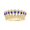 Hårklipp avancerade europeiska och amerikanska Golden Crown Multi-Color Round Pageant lyxig huvudbonad Birthday Bridal Tiaras Kvinna