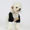 Vêtements pour chiens Costume de chien noir robe tailcoat animal de compagnie Perro robe de mariée Perro vêtements Teddy Chihuahua mini veste de chemise de chien 231206