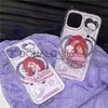 Casos de telefone celular Coréia Sereia Rosa Mobile Phone Case Grip Tok Set Girls Cute Cartoon Holder Griptok Princess Suporte para iPhone 13 14 Pro Max J231206