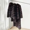 Cappotto da donna in pelliccia sintetica 2023 abbigliamento invernale spesso marrone caldo per donna 231205