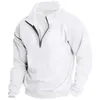 Herenhoodies Losse herensweatshirt Halve rits Opstaande kraag Voor lente Herfst Sport Vrijetijdskleding Ademend Soft Fit Lang