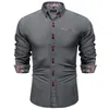 Männer Casual Hemden Slim Fit Lange Ärmel Grau Hemd Kleid Bluse für Party Business camisa masculina Herbst Winter Kleidung 231206