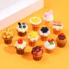 Kwiaty dekoracyjne 11pcs/paczka 3D Fruit Cake Urcins Charms Ice Cream Blueberry Cherry Cupcake Wisip