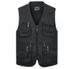 Gilets pour hommes 2023 Gilet de pêche multi-poches pour hommes en coton lavé 231206