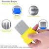 Pet Dog Cat Grooming Flea Lice Combs Double Sided Hair Remover Terminator Louse Comb For Head Treatment With Stainless Steel Metal Teeth