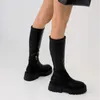 Stivali Moda donna Stivali al ginocchio Tacchi alti Stivali alti sottili Autunno Inverno Caldo Suola spessa Stivali elastici Stivali alti da pilota Botas De Mujer 231205