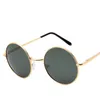 Lunettes de soleil Vintage pour hommes, petites lunettes rondes polarisées à la mode, monture métallique, miroir vert, Anti-reflet, lunettes pour femme UV400