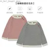 Cardigan Children's Long Sleeve Round Neck Button Knit Pullover Fall/Winter 2023 New Striped Sweaters for Boys and Girls Baby Girls Q231206