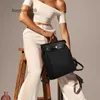 Concepteur de luxe Kilyee Sac Toile de bien-être avec peau de vache Sac à dos de banlieue d'affaires Tendance Simple Épaule Grande capacité Sac pratique