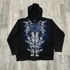 Herrtröjor tröjor y2k casual hip hop gothic mode tryck zip up hoodies vintage estetik lös långärm huvtröja kläder kvinnor man 231205