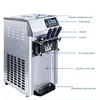 Three Flavors Soft Ice Cream Machine Commercial Ice Cream Makers Automatic Sweet Cone Gelato Vending Freezing Machine