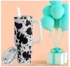 40oz Stainless Steel Tumblers Cups With Lids And Straw Cheetah Cow Print Leopard Heat Preservation Travel Car Mugs Large Capacity Water Bottles G1206