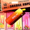 Savage Vape Cola-fles 8000 trekjes E-sigaretten Wegwerp vape-penpod 20 ml 5% NIC 10 smaken 650 mAh Oplaadbare vape Desechable vs Randm Tornado Vapes Puff 9K 12K