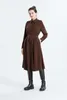 Women's Runway Dresses Turn Down Collar Long Sleeves European High Street Fashion Designer Vestidos