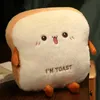 Poduszka/ozdobna pluszowa tost słodka płynność chleba Symulacja jedzenie Plushie Soft, ciepła ręka Poduszka Home Decora