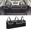 Organisateur et rangement de coffre de voiture, organisateur suspendu à la banquette arrière pour SUV, camion, monospace, sac de rangement étanche et pliable avec 4 poches