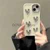 Obudowy telefonu komórkowego Luksusowy Sliver 3D Folded Love Heart Soft Telefen Case for iPhone 13 12 11 14 Pro X XR XS Max 7 8 Plus pokrywka ochronna CAPA J231206