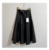 Skirts Designer Brand French Niche 2023 Summer New Black Versatile A-line Long Skirt Pleated Waist Bag with Waistband for Women KCGH