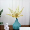 Decorative Flowers Wreaths Artificial Bright Gold Cloth Christmas Flower Party Activity Tree Arrangement Accessories Decor Drop Delive Ot78C