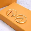 Brevdesignörhängen Big Circle Simple New Fashion Stud Womens Hoop Earring For Woman High Quality 2 Color With Box294F