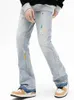Jeans pour hommes VIBE européenne et américaine vent splash encre graffiti hip-hop rap style de rue rétro Y2K pantalon ample micro-évasé pantalon JEANS 231206