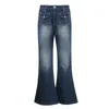 Jeans pour femmes des années 90, taille basse, style rétro européen et américain, pantalon bootcut assorti