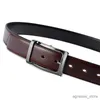 Belts Men's Genuine Leather Reversible Belt Rotated Buckle In One Big And Tall R231206