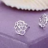 Stud Earrings Romantic 925 Sterling Silver For Women Jewelry Fashion Rose Flower Earring Lady Valentine's Day Accessories KOFSAC