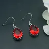 Boucles d'oreilles pendantes Hermosa incroyable larme HoneyTopaz rouge grenat plaqué argent pour femmes bijoux de mode 1 1/4 pouces