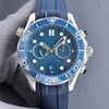 Wysokiej jakości męski zegarek z niebieską i sierową tarczą, pasek 41 mm, składana klamra, szafirowy szklany świecy Montre de Luxe Homme Watch, Dhgate