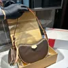 HOT Parcel Loop Hobo Bag Bruine Oude Bloem Designer Schoudertassen Zachte Vintage Luxe Handtassen Voor Vrouwen Split Crossbody Tassen Met Portemonnee 231206