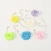 Hänghalsband vintage pärlhalsband för kvinnor Camellia mode rose blomma armband multicolor accessoarer smycken