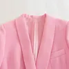 Damen Zweiteilige Hose Kostüm Blazer Rose a Manches sulfpour Femme Pantalon Taille Haute Trempe Ensemble 2 Stück Streetwear de Bureau Automne et Hiver 231206