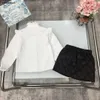 New Autumn girls dress suits high quality kids Tracksuit Size 100-150 designer baby Solid lace shirt and Cotton skirt Dec05