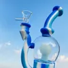8 pouces ampoule narguilé verre et silicone Bong fumer tuyau d'eau avec bol en verre