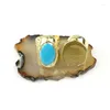 Anneaux de cluster 10pcs / lot Nature Crystal Stone Bijoux Bague en gros Naturel Druzy Gemstone Helicoid Gold Plaqué