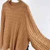 Women's Sweaters Top End Women Fashion Pure Cashmere O-neck Long Sleeve Twists Knitted Sweater Elegant Lady All Match Loose Pullover Jumper